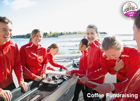  A coffee fundraiser that a rowing crew is using to raise additional funds. 